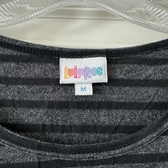 Lularoe Women’s striped tunic top. Size M. Black and gray. High-low hem. - Picture 2 of 4